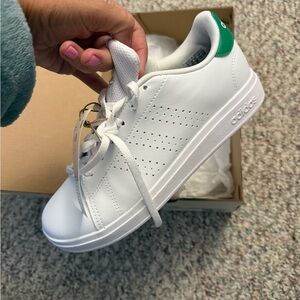 Adidas Advantage Base White with Green Logo